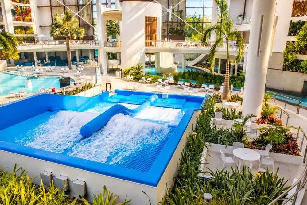 Indoor wave pool and water attractions at SoundWaves.